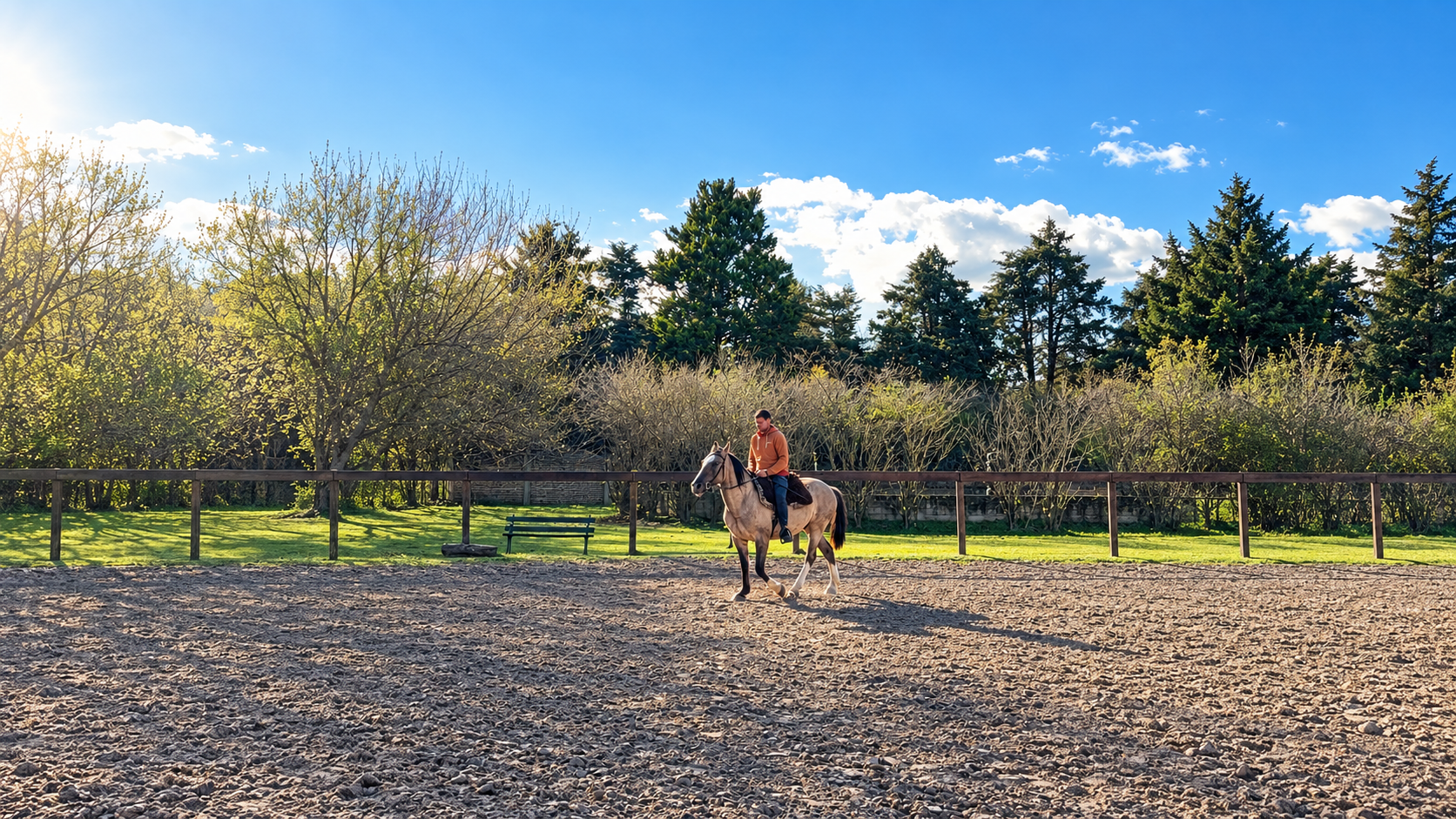 Jinete recorriendo la pista de Haras El Milenium